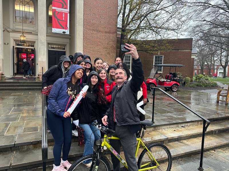 Head of School Stephen S Murray with students