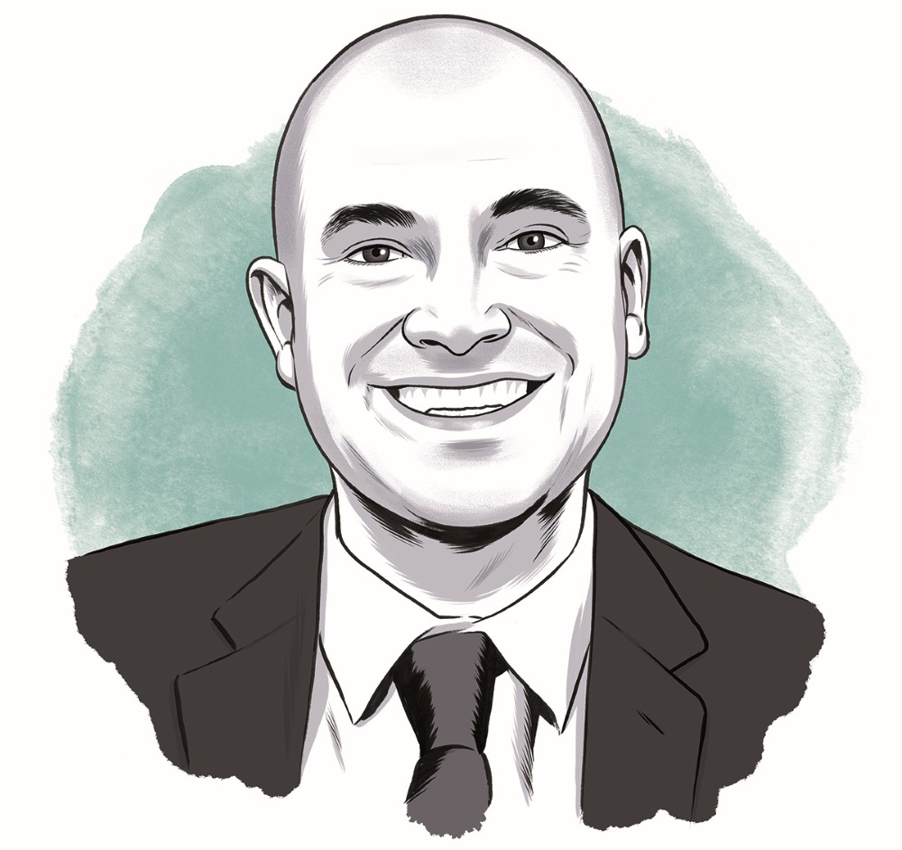 Illustrated head shot of Edwin Nunez